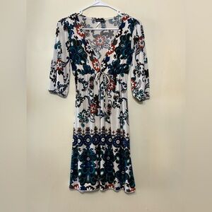 Vintage Wet Seal Floral Empire Waist Dress Small Boho Retro Long Sleeve